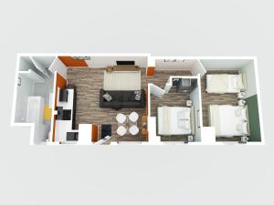 克利夫利斯Beach Apartment - 2 Bedrooms Free WiFi Parking的 ⁇ 染房间平面图