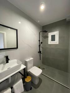 科莫蒂尼THEMIS URBAN STAY的一间带水槽、卫生间和镜子的浴室