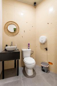 瓦伦西亚NAP v的一间带卫生间、水槽和镜子的浴室