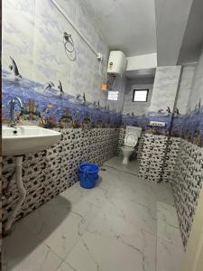 大吉岭Deepjen Homestay的一间带水槽和卫生间的浴室