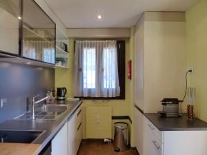 贝阿滕贝格Apartment Apartment Enzian N-720 by Interhome的一个带水槽和窗户的小厨房