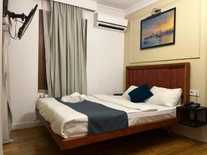 伊斯坦布尔Volga Rika Hotel的卧室配有一张床