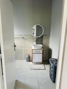 LobambaEkhaya Luxury Apartment的一间带水槽和镜子的浴室