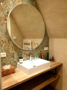 德科赫Suite De Brinkparel的一间带水槽和镜子的浴室