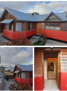 乌斯怀亚Casa céntrica compartida的两幅红色外墙的房子的照片