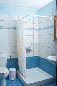 桑加拉达Adilon的带淋浴、卫生间和盥洗盆的浴室