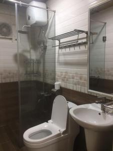 大叻Scent Village Hotel的一间带卫生间和水槽的浴室