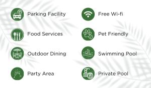 阿里巴格Mohor Retreat的近四种绿色食品服务标志