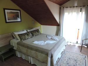 新彼得罗波利斯巴罗尼萨旅馆的一间卧室设有一张大床和大窗户
