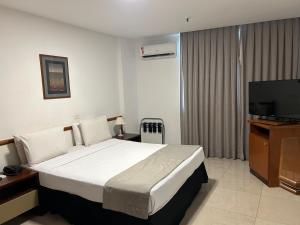 里约热内卢美洲贝尼多姆酒店的配有一张床和一台平面电视的酒店客房