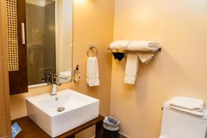 怀特霍斯SKKY酒店的浴室配有白色水槽和卫生间。