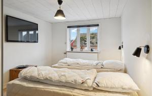 福堡Nice Home In Faaborg With Wifi的带窗户的客房内的两张床
