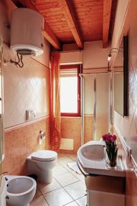 San SperateCasa Azzurra的一间带卫生间和水槽的浴室