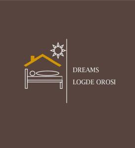 迦太基Dreams Lodge Orosi的梦幻小屋的标志,配有一张床