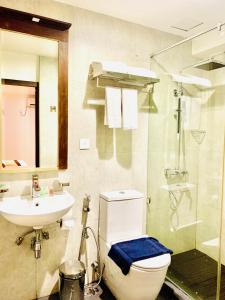 科伦坡City Hotel Colombo 02的一间带卫生间和水槽的浴室