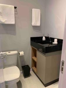 波梅罗迪Loft do Vale的浴室配有白色卫生间和盥洗盆。