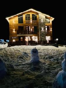 古多里Chalet In Gudauri的建筑物前的雪地建筑