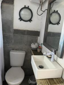 拉佩德雷拉La Peregrina - Posada的浴室配有白色卫生间和盥洗盆。