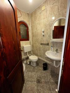 Crni VrhVila Dukat Stara Planina的一间带卫生间和水槽的浴室