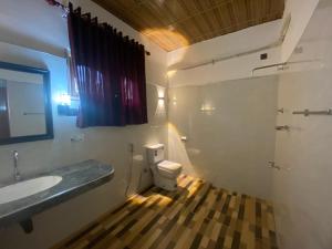 安帕赖Rathnapriya Safari Guest Galoya的一间带水槽和卫生间的浴室