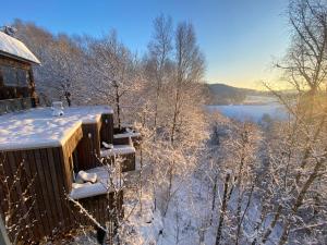 韦姆CHAMBRES PERCHEES的雪地小屋,享有湖景