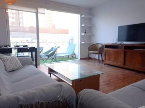 卡塔赫纳Espectaculares vistas atico.的客厅配有2张沙发和1台平面电视
