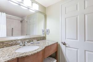 里士满温德姆集团温盖特酒店的一间带水槽和镜子的浴室