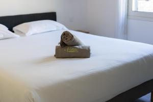 奥尔梅托Residence Piatana的床上的枕头,上面有枕头