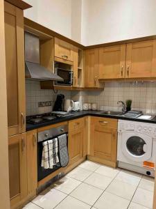 南安普敦Victorian Stay in Ocean village的厨房配有洗衣机和洗碗机。