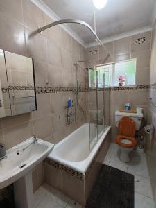 肯普顿帕克Sabie House -3 bedroom house的带浴缸、卫生间和盥洗盆的浴室