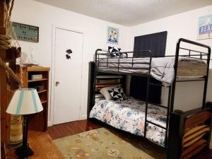 萨默维尔Escape Pine Forest- Getaway Experience的一间卧室配有两张双层床和一盏灯。