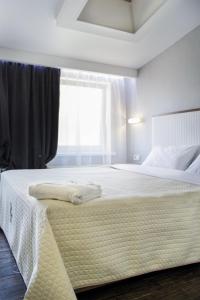 敖德萨Apart Hotel Kvartira 1的卧室配有一张大白色床和窗户
