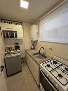 布宜诺斯艾利斯Arce 23的小厨房配有炉灶和水槽
