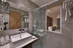 阿姆利则Quality Inn Elite, Amritsar的一间带水槽和淋浴的浴室