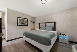 夏洛特Rodeway Inn的一间卧室,卧室内配有一张大床