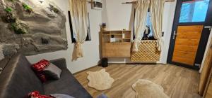 布什泰尼Chalet Hay Huy的带沙发和木地板的客厅