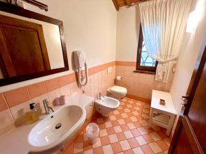 圣吉米纳诺卡帕纳1826农家乐的一间带水槽和卫生间的浴室