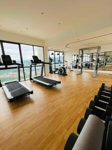 汝来Nilai Youth City Residence的大楼内带跑步机和健身器材的健身房