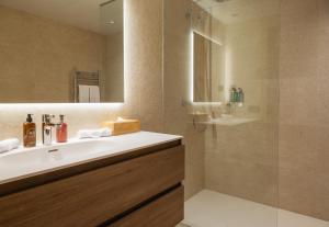 埃尔塔特ISARD RESIDENCES & SPA by Elegant Residences的一间带水槽和淋浴的浴室
