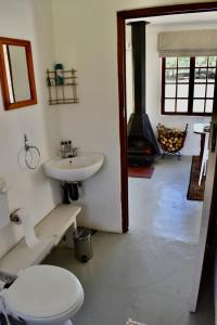 安德伯格Bamboo Mountain Farm的浴室配有卫生间、水槽和炉灶。