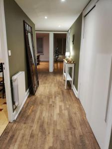 沙尔姆Appartement spacieux的一间铺有硬木地板的走廊