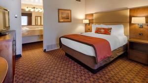 罗克斯普林奥特洛贝斯特韦斯特酒店的酒店客房设有一张大床和一间浴室。