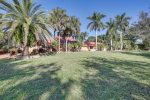 科勒尔斯普林斯Spacious Villa in Coral Springs with Pool and Hot Tub!的一座大院子,房子前面有棕榈树