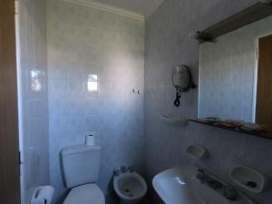 埃尔卡拉法特Los Lagos Hotel的一间带卫生间和水槽的浴室