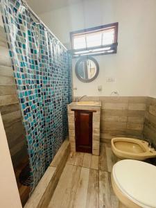 布宜诺斯艾利斯Mini house con sol y luz的一间带卫生间、水槽和镜子的浴室