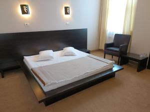 阿拉德马克西姆酒店的一间卧室配有一张大床和一把椅子
