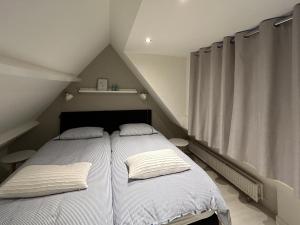 卑尔根Appelbloesem的一间卧室配有一张带两个枕头的床