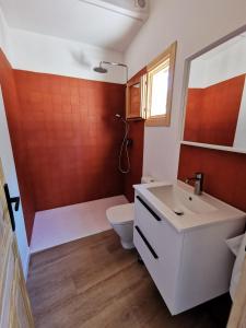 Cara Norte , Casa Rural-Castillo de Villamalefa的浴室配有白色水槽和卫生间。