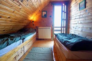 科帕奥尼克蒙大拿旅馆的小木屋内带两张床的房间