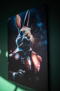 科尔别卢夫BUNNY GLAMP的一张兔子穿西装打领带的照片